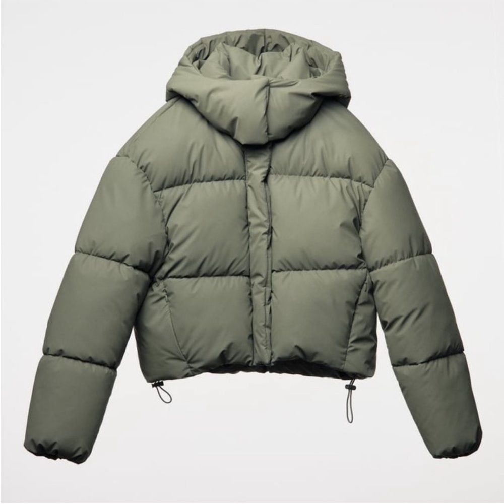 Zara Olive Bomber Jacket - Picture 2 of 5